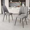 Set of 4 Dining Chairs Upholstered Dinner Chairs Armless Chairs Accent Chairs with Padded Seat & Metal Legs - Modernluxe - 2 of 4