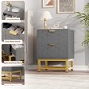 homfan Dresser for Bedroom, Wide Dresser Organizer, Drawer with Golden Metal Handle, Modern Chest of Drawers for Closet, Hallway, Living Room - 3 of 4