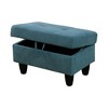 AndMakers 28.5 in. W Flannel Polyester Blend Rectangle Ottoman with Storage - 3 of 4