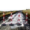 VEVOR Adjustable Traffic Delineator Post Cones, 4 Pack, Traffic Safety Delineator Barrier with Fillable Base 8FT Chain, Red & White - 2 of 4