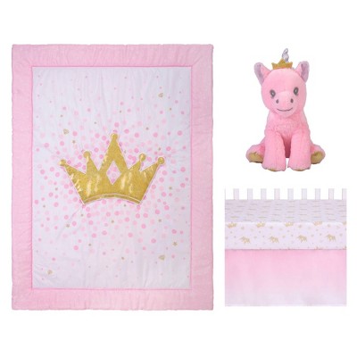 Princess crown crib store bedding set