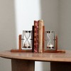 TopComfy Decorative Object Wooden Bookend with Hourglass for Stylish Home Office Decor, Brown, 11.5"*3"*7" - 2 of 4