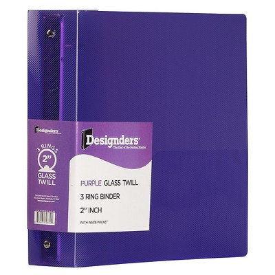 JAM Paper Heavy Duty 2" 3-Ring Flexible Poly Binders Purple Glass Twill 64244