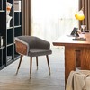 ARTPLAN Mid Century Modern Dining Chair, Faux Leather with Walnut,Uphoolsted Accent Arm Chair,Sitting Chair with Wooden Gold Metal feet - 4 of 4