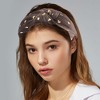 Unique Bargains Women's Velvet Heart Shape Stud Knot Headband 1.18 inch Wide - 2 of 4