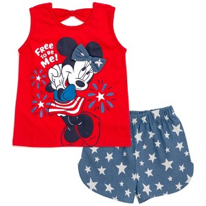 Disney Minnie Mouse Tank Top and Twill Shorts Outfit Set Toddler to Big Kid - 1 of 4