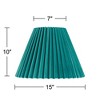 Springcrest 7" Top x 15" Bottom x 10" High x 10 3/4" Slant Lamp Shade Replacement Medium Green Empire Round Velvet Arc Pleated Spider Harp Finial - 4 of 4