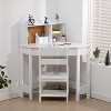 Kids Study Desk and Chair Set, Kids Corner Study Table with Hutch, Adjustable Chair, Cork Board, White Children Desk Chair Set - 4 of 4
