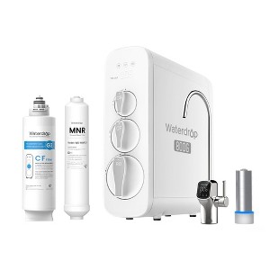 Waterdrop G3P800 Reverse Osmosis System, Tankless Under Sink with LED Purifier,Extra N1CF and Remineralization Independent Filters - 1 of 4