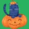 Women's Design By Humans Halloween Cat In A Pumpkin By wubbadub Racerback Tank Top - 2 of 3