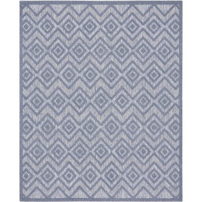 Denim Blue Diamond Flat Woven Synthetic 7' x 10' Rug