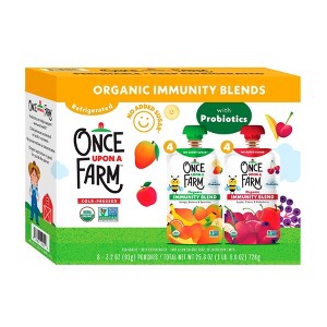 Once Upon a Farm Immunity Blend Fruit Pouches - 25.6oz/8ct - 1 of 4