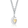Guili Two-Tone Crescent Moon and Heart Pendant Necklace - Romantic, Elegant Jewelry for a Stylish, Sentimental Look, Perfect for Any Occasion - 2 of 2
