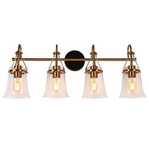 LNC Auisre Polished Gold and Seeded Glass Modern/Contemporary Vanity Lights,1 Light/ 2 Light/3 Light/4 Light - 1 of 4