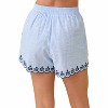 Women's Deena Striped Shorts With Scallop Embroidered Hem Detail - Main Strip - 3 of 4
