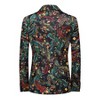 Cloudstyle Mens 2 Piece Print Suit Floral Party Dress Jacket Slim 2 Button Blazer Pants - 3 of 4
