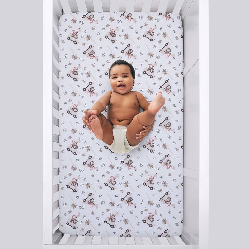 NoJo Jungle Ride Super Soft Fitted Crib Sheet - Gray, 3 of 6