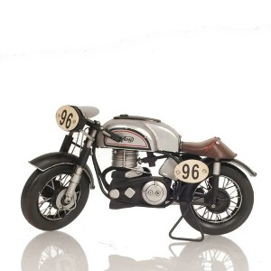 Old Modern Handicrafts 1952 Norton Manx Motorcycle Model – 1:8 Handmade Metal Scale, Silver Vintage Bike - 1 of 4