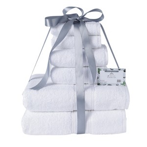 Cozy Home 100% Cotton 6 Piece Towel Set White - 1 of 4