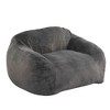 LIVAREEmlen White Indoor Bean Bag Sofa, for Dorm, Apartment, Living Room, Gray Faux Fur - 2 of 4