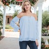 Anna-Kaci Women's Semi Sheer Boho Peasant Off the Shoulder Top - 4 of 4