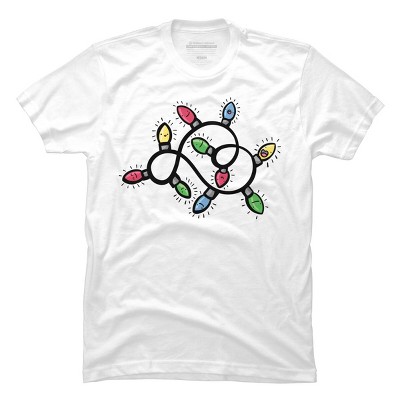 Men's Design By Humans Christmas Lights By emcgaughey T-Shirt
