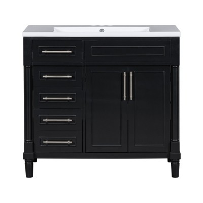VYNXARIA 36'' Bathroom Vanity with Resin Sink - Elegant Freestanding Storage Solution