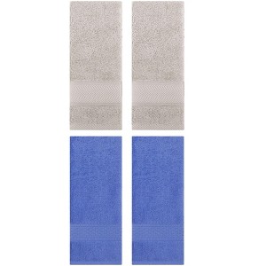 REGALWOVEN 4 Pcs Solid Textured Cotton Soft Absorbent Decorative Hand Towel - 1 of 4