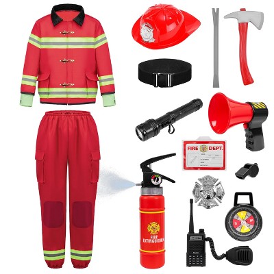 Joyfy Halloween Boys Fireman Costume, Firefighter Costume for Kids, Toddler Fireman Jumpsuit for DressUp