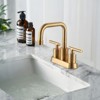 WOWOW 4 in. Centerset Double Handle 360° Rotation Spout Bathroom Faucet with Drain Kit Included - 2 of 4