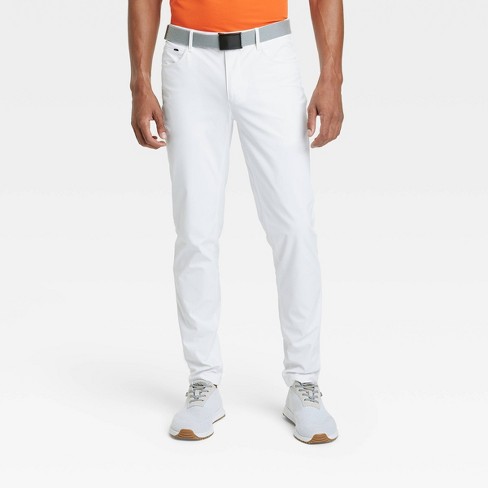 White slim fit store golf pants