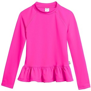 City Threads USA-Made Swim Peplum UPF 50+ Long Sleeve Girls Rashguard Tee - 1 of 4