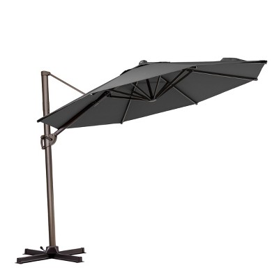 Pellebant Outdoor 11.5FT Round Patio Offset Cantilever Umbrella Adjustable with 360Rotation Pole Outdoor Umbrella