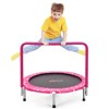 Costway 36'' Kids Trampoline Rebounder W/Full Covered Handrail & Pad Indoor Outdoor Pink/Blue/Light Blue - 2 of 4
