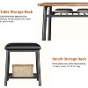 Nasitip 5-Piece Dining Table Set with 4 Upholstered Stools & Storage Rack, Space-Saving Kitchen Set for Apartment or Breakfast Nook - 4 of 4