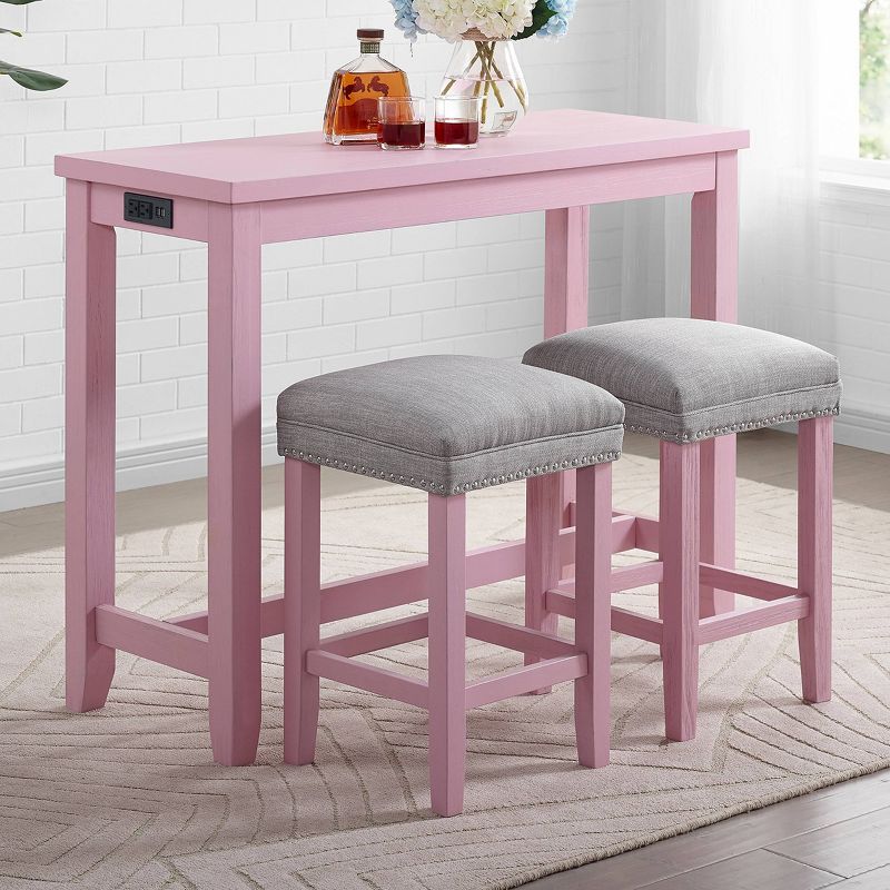 3pc Rockland Dining Set with USB Plug Antique Pink - HOMES: Inside + Out, 3 of 8