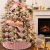 Christmas Tree Collar, Luxury Plush Faux Fur Foldable Tree Base Cover Ring Skirt with Stripe Textured Pattern for Holiday Indoor Home Decor, 23"-28" - 4 of 4