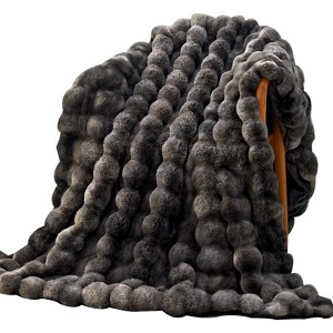 Itopfox Faux Fur Throw Blanket, 1000GSM Fluffy Soft Bubble Blanket for Couch Bed, Cozy Plush Warm and Thick Fuzzy Rabbit Lola Throw - 1 of 4