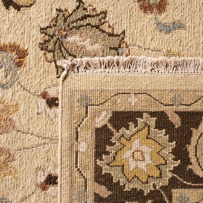 Ivory and Brown 6' x 9' Handwoven Wool Area Rug