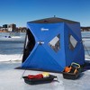 Outsunny 2 Person Insulated Ice Fishing Shelter Pop-Up Portable Ice Fishing Tent with Carry Bag and Anchors for -22℉ - 2 of 4