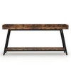 Lirago,Industrial 2-Tier Console Table-Rustic Wood & Black Metal, Behind Sofa, Bar/Storage Solution - 3 of 4