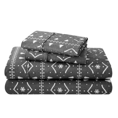 Image of Winter Alpine Cotton Flannel King Sheet Set by Bare Home