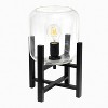 Simple Designs Wood Mounted Table Lamp with Clear Glass Cylinder Shade Black - 4 of 4