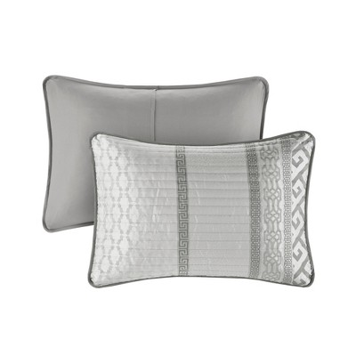 Gray King Reversible Microfiber Jacquard Quilt Set