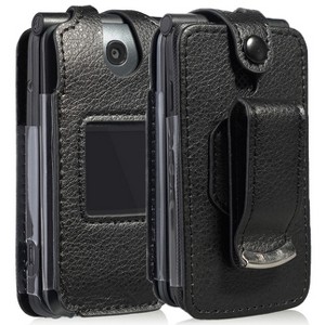 Nakedcellphone Vegan Leather Case with Belt Clip for Alcatel Go Flip V (2019) - Black - 1 of 4
