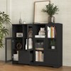 MDF painted Cabinet with Glass Doors and drawer, open storage space, Black ,Bedroom, Living room - 4 of 4