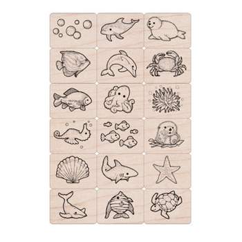 Hero Arts Ink 'n' Stamp Sea Life Stamps, Set of 18
