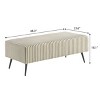 TiramisuBest Gold Bedroom Bench - Champagne Solid Wood & MDF Entryway, 54x18x19 Inches - 3 of 4
