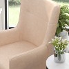 Merrick Lane Traditional Wingback Accent Chair, Faux Leather Upholstery and Wooden Frame and Legs - 3 of 4