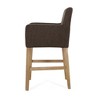 26" Upholstered Counter Stool with Armrests and Rubberwood Frame, Modern Comfortable Seating for Kitchen - 4 of 4